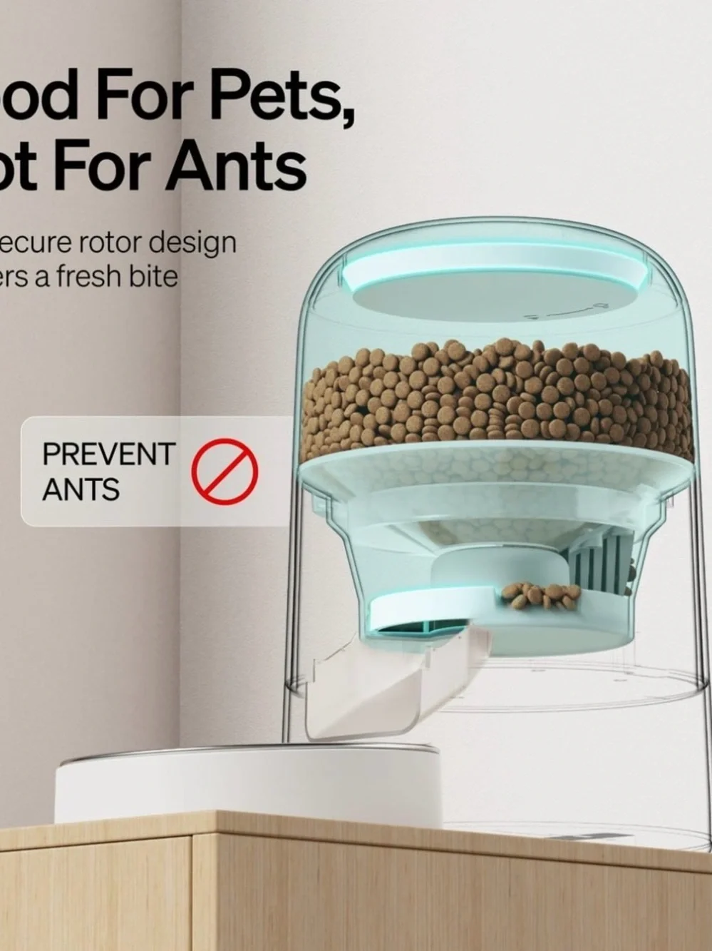 White Automatic Dog Feeder with Detachable Bowl - PLAF108